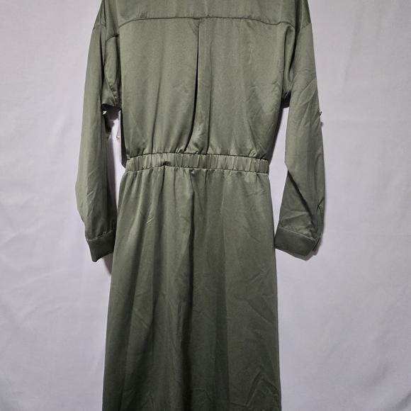 French Connection Sage Green Long Sleeve Dress - Picture 2 of 5